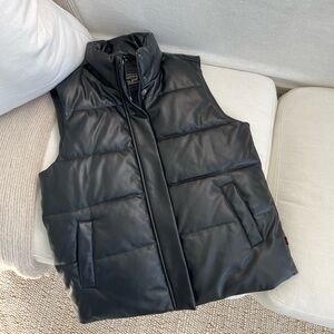 Levi’s Women’s Black Faux Lather Vest